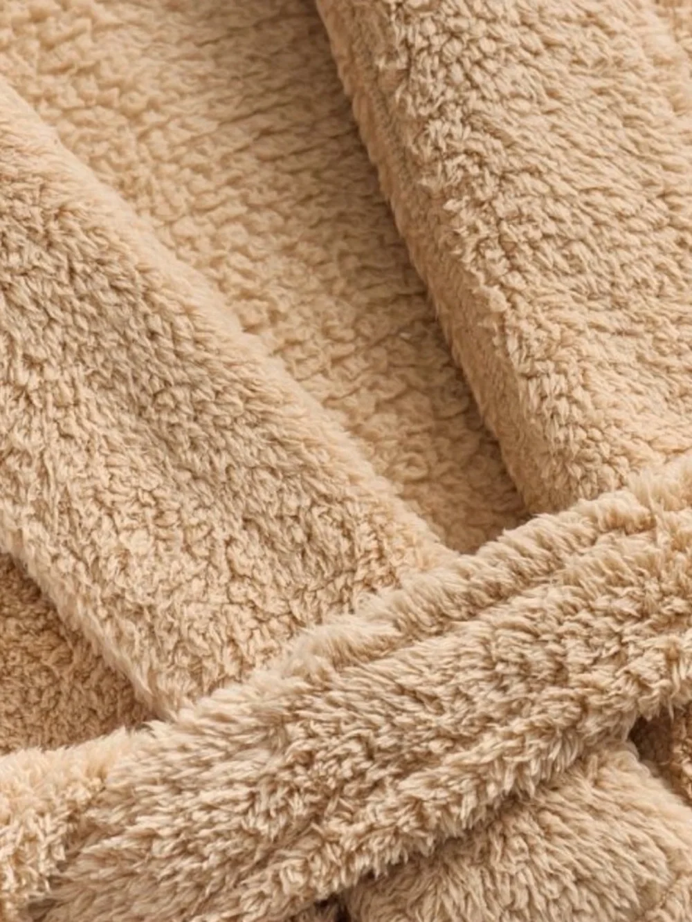 Pottery Barn Plush Cozy Comfort Robe in Beige/Camel- S